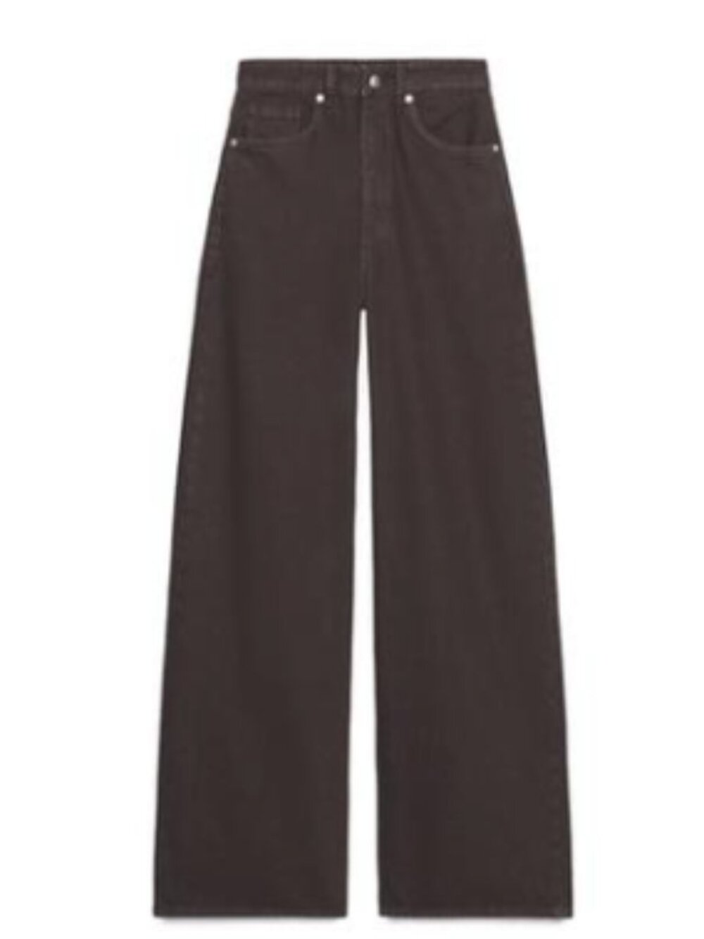 Zara TRF Extra Wide Leg High Waist Jeans in Brown